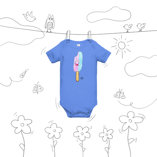 Baby | Cute Sad Popsicle T-Shirt | Melting Ice Cream Cry Face Graphic Tee | FunDoodlesbyMila