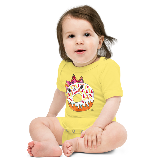 Baby | Unicorn Donut Cat T-Shirt | Rainbow Sprinkle Doodle Graphic Tee | FunDoodlesbyMila